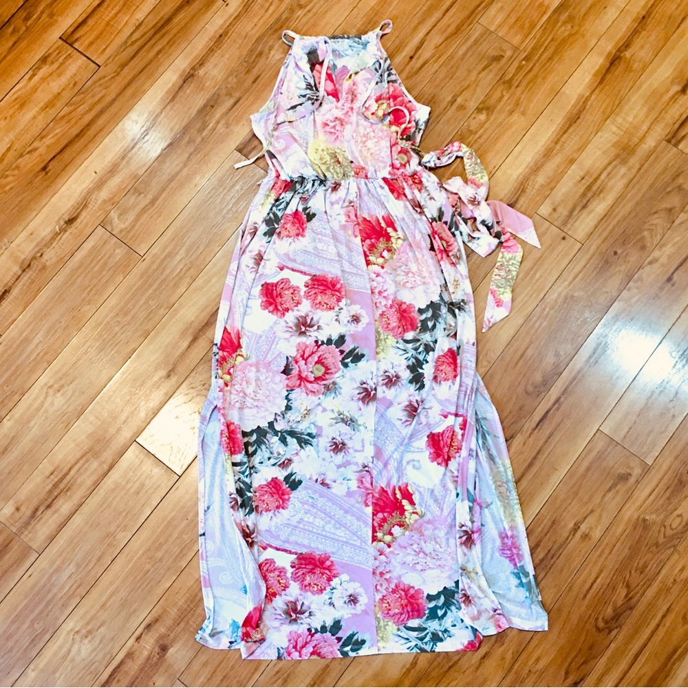 Floral flower rose boho maxi long dress beach wedding summer New York